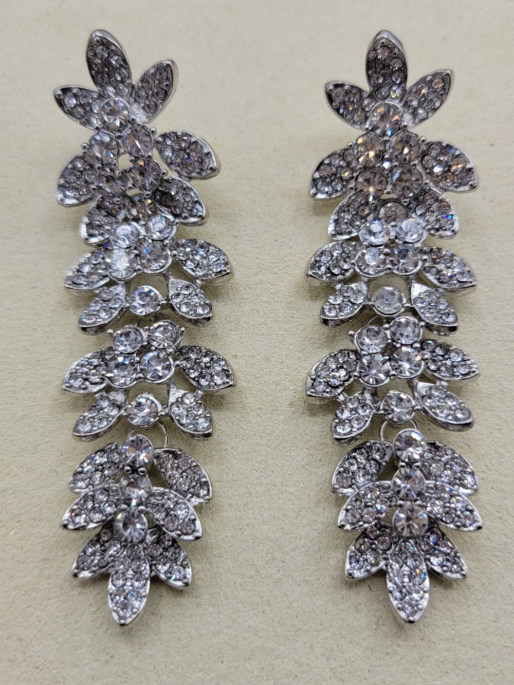 Rhinestone Drop Earrings • Better Costume Jewels • Pierced • Brand New